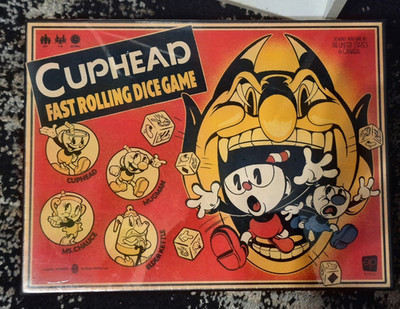 USAopoly Cuphead Fast Rolling Dice Game, Over 600 Pieces, Custom Dice, Cooperat 