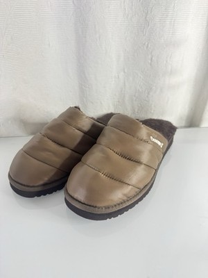Bearpaw Women s Puffy Slippers Wool Lined Brown | US 12 | Cozy Indoor Outdoor