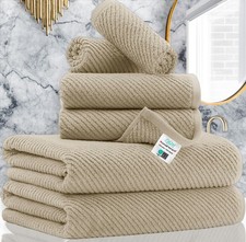 VOOVA  MOVAS Tan Bath Towels - 100 Cotton  Lightweight  Soft  Thick, 2 B...
