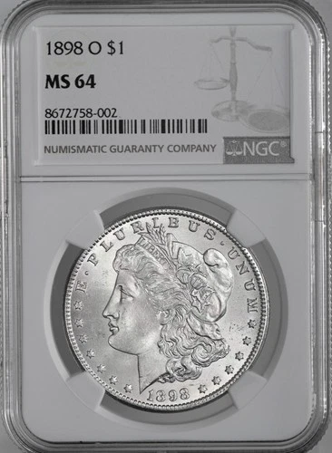 1898-O  $1  MORGAN SILVER DOLLAR  "NEW ORLEANS"  NGC MS64  #8672758-002