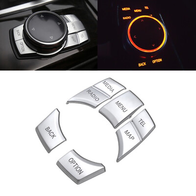 5Pcs I Drive Multi-Media Button Cover Trim For BMW 2 3 4 5 6 X5 X6 i3 Z4 Series