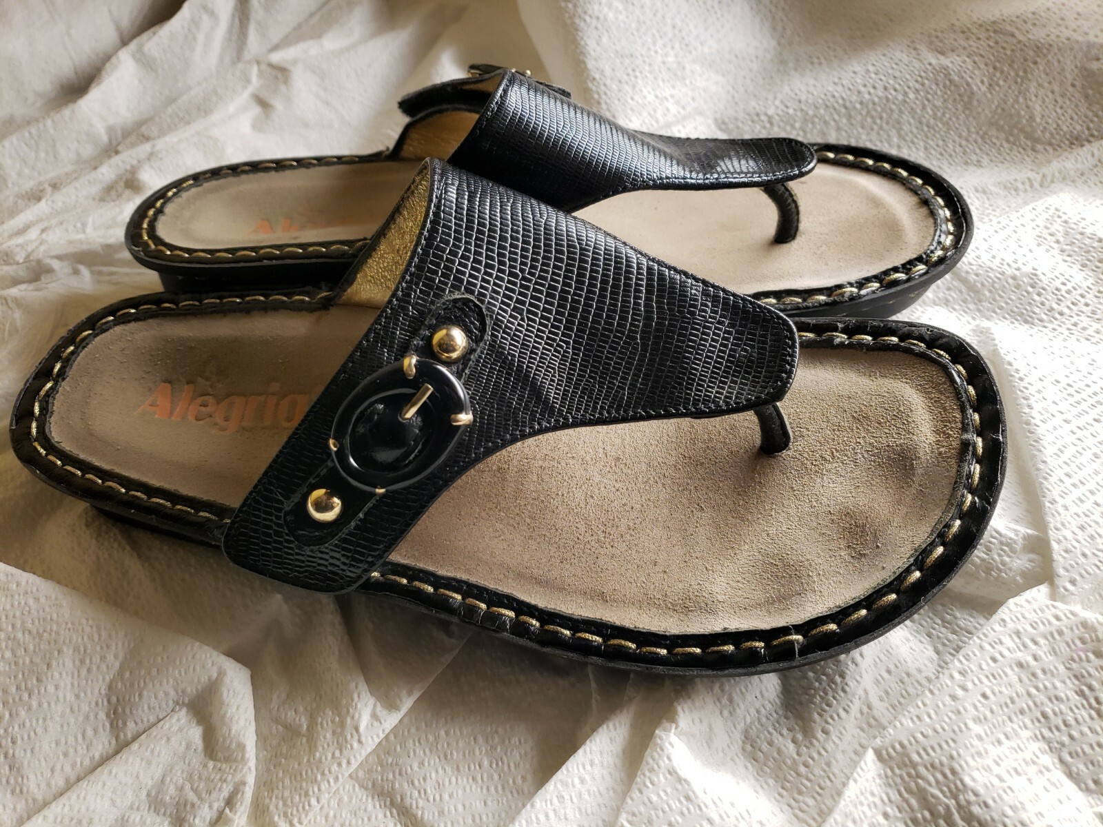 ALEGRIA Leather Comfort Shoes, Arch Support, Black CA… Gem