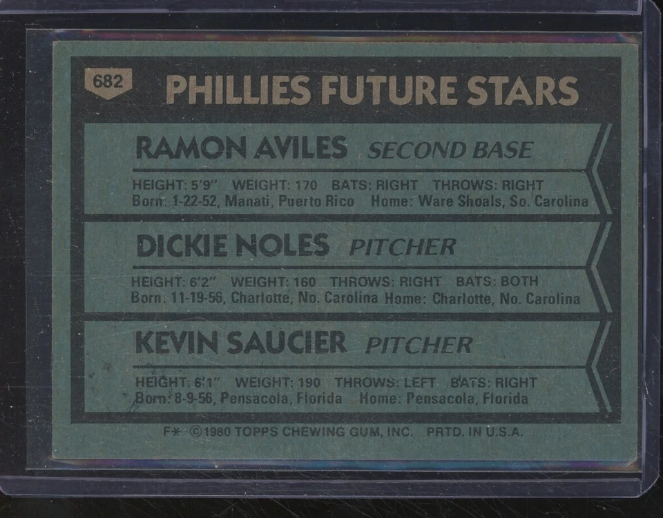 1980 Topps #682 Phillies Future Stars Dickie Noles Auto - Image 2 of 2