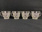Set of 4 Vintage Anchor Hocking Wexford Pattern Punch Cups Clear Glass 3" Tall