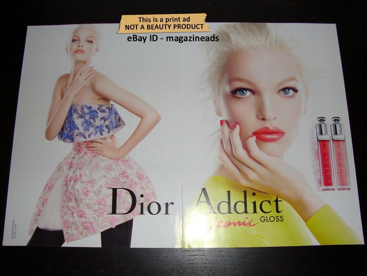 DIOR Beauté 2 Pages IMPRIMÉ AD 2013 DAPHNE GROENEVELD belle fille visage lèvres yeux