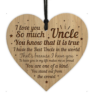 Novelty Uncle Gifts Engraved Heart Uncle Birthday Christmas Gift 