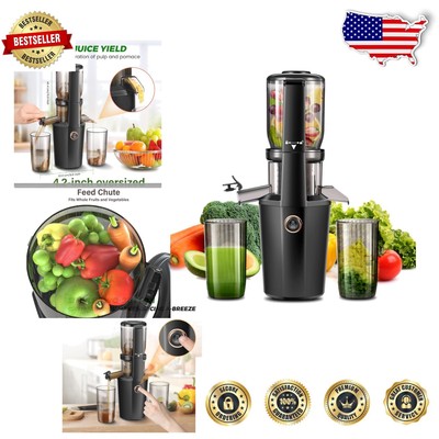 250W Slow Masticating Juicer with Large Feed Chute   Healthier Juice Fast!