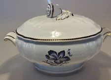 Rorstrand Ostindia East Indies Covered Oval Soup Tureen White Blue Flower Sweden