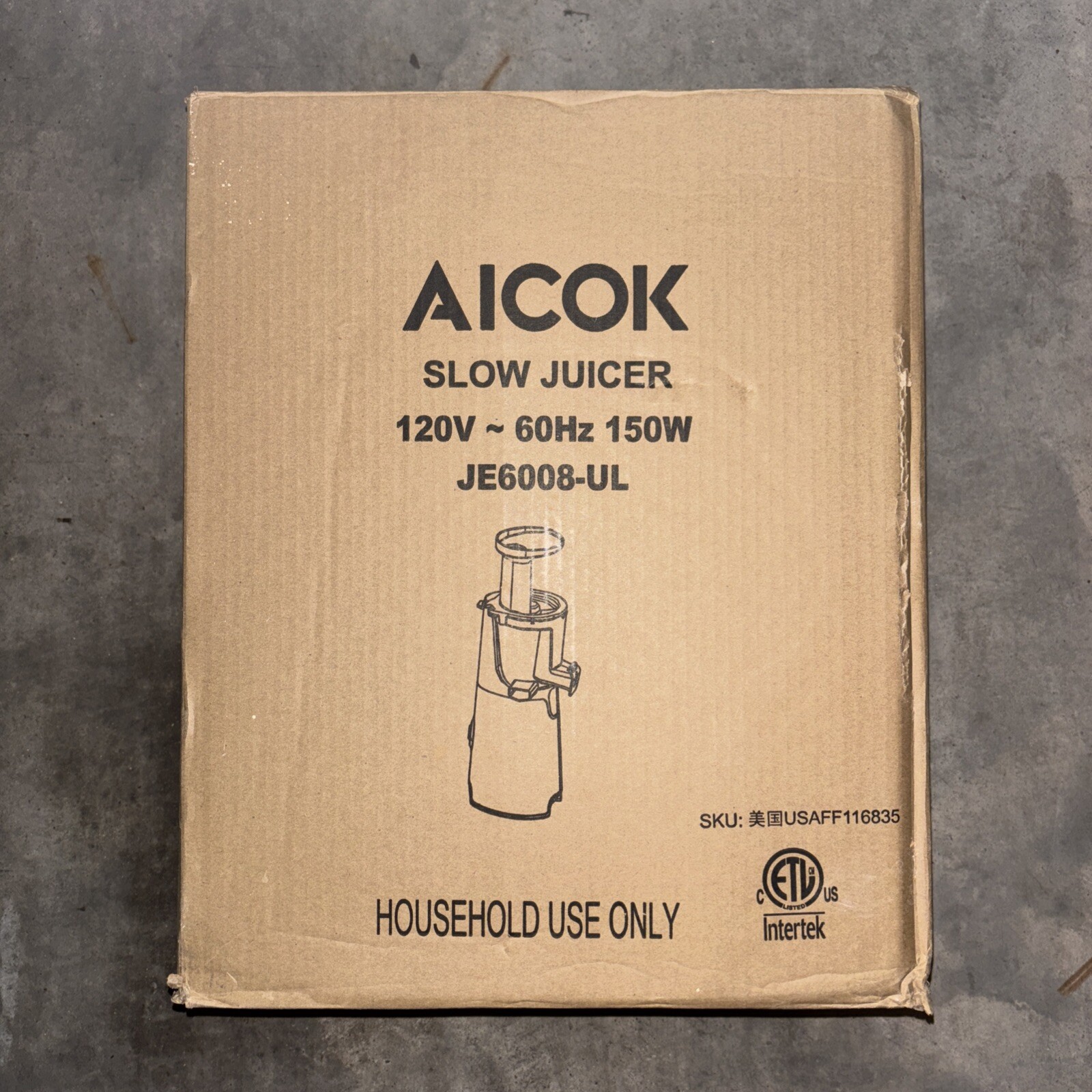 Aicok Slow Juicer  Black/Silver 120V JE6008-UL