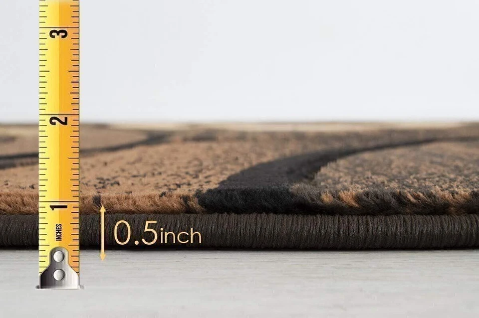 Chocolate Beige Rugs Swirls Abstract Contemporary Hand Carved 3-D - Image 3 of 4