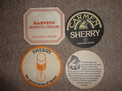 Bierdeckel Tropfdeckel Untersetzer SHERRY HARVEYS CARMEN Restposten 