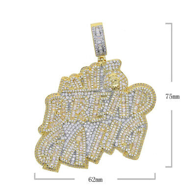 5AAA+ CZ Hop Hip Ice Out Bling BREAD GANG Pendant Necklace 5AAA+ CZ Hop Hip Ice Out Bling BREAD GANG Pendant Necklace