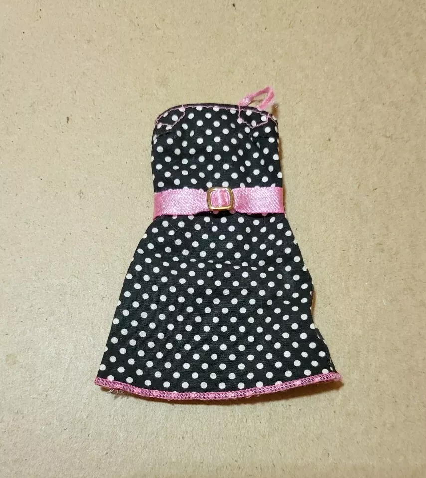 Pink and black shop polka dot dress