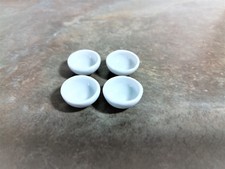 Dollhouse Miniature Ceramic Bowls x4 White Plain 1:12 Scale