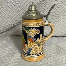 VINTAGE ORIGINAL GERZIT GERZ WEST GERMANY BEER STEIN "WHEN THE GLASS IS FULL"