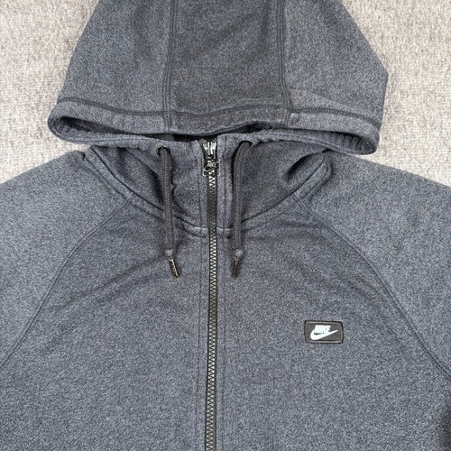 Nike Sportswear Tech Fleece Hoodie Men's Medium Gray Jacket Full Zip Distressed - Picture 3 of 11