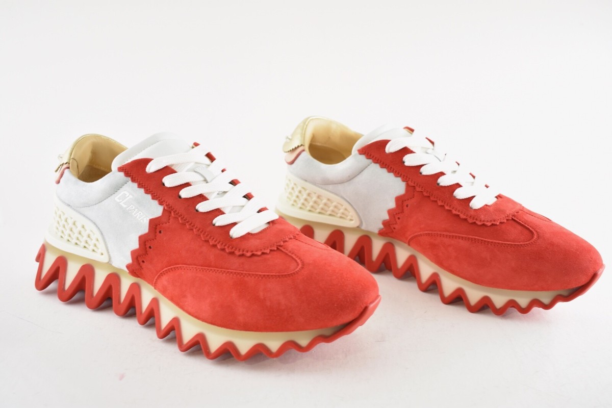 AUTHENTIC Christian Louboutin Loubishark Men\'s Suede Size 45.5 EU, 12.5 US NEW Christian Louboutin Loubishark Glitter Iridescent Sneakers  main image 2