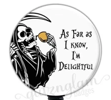 Funny Badge Reel, Grim Reaper Badge Reel, Delightful Badge Holder, ID Reel G6020