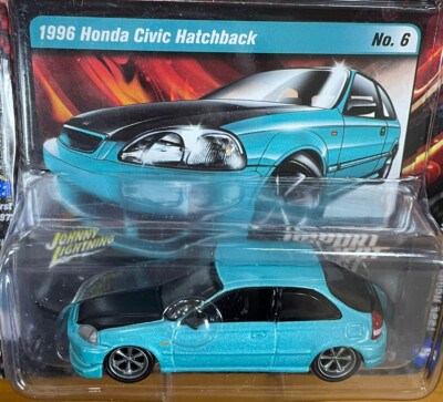 JOHNNY LIGHTNING 1996 Blue HONDA CIVIC HATCHBACK IMPORT HEAT