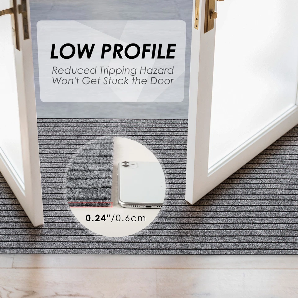 Runner Rug 2 x 6, 3 x 10 ft Hallway Non Slip Rubber Rugs for Kitchen Carpet - Image 3 of 4