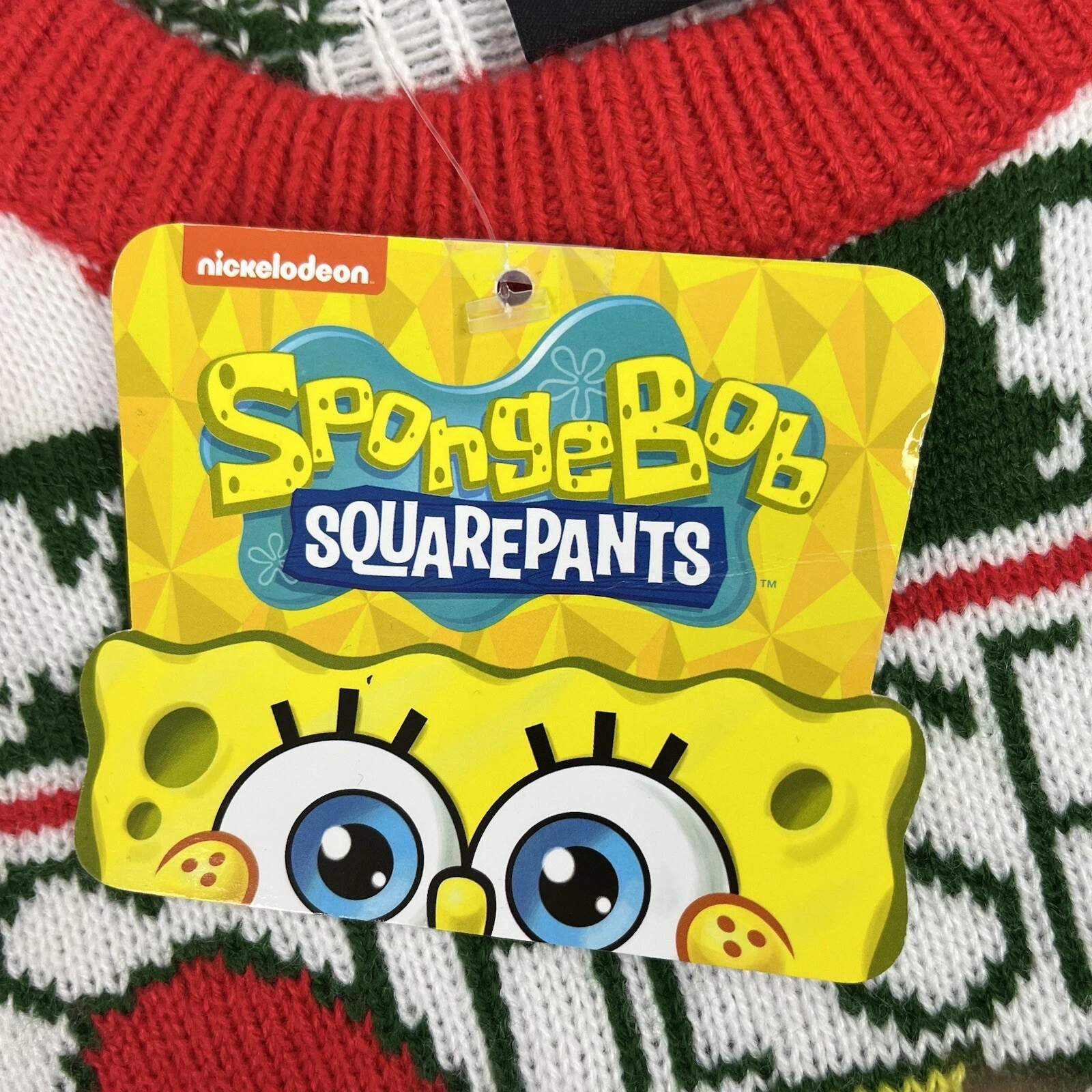 Nick 90s SpongeBob SquarePants Ugly Christmas Sweater Patrick Acrylic Medium