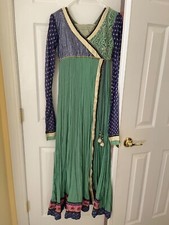 Desi Indian pakistani women Anarkali dress 3 piece