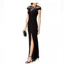 ADRIANNA PAPELL Adrianna Women's Sequin Embellished Illusion-Lace Gown evening 4