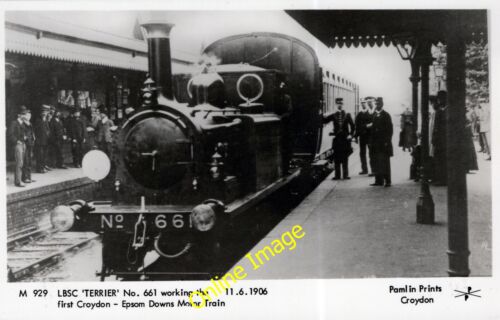 Postcard Pamlin Prints - M929 LBSCR Terrier No 661 Epsom Downs Motor c1906 - Picture 1 of 1
