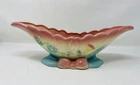 Vintage Original Hull Art Bow Knot Console Bowl 16-13 1/2" Blue Pink Flaw