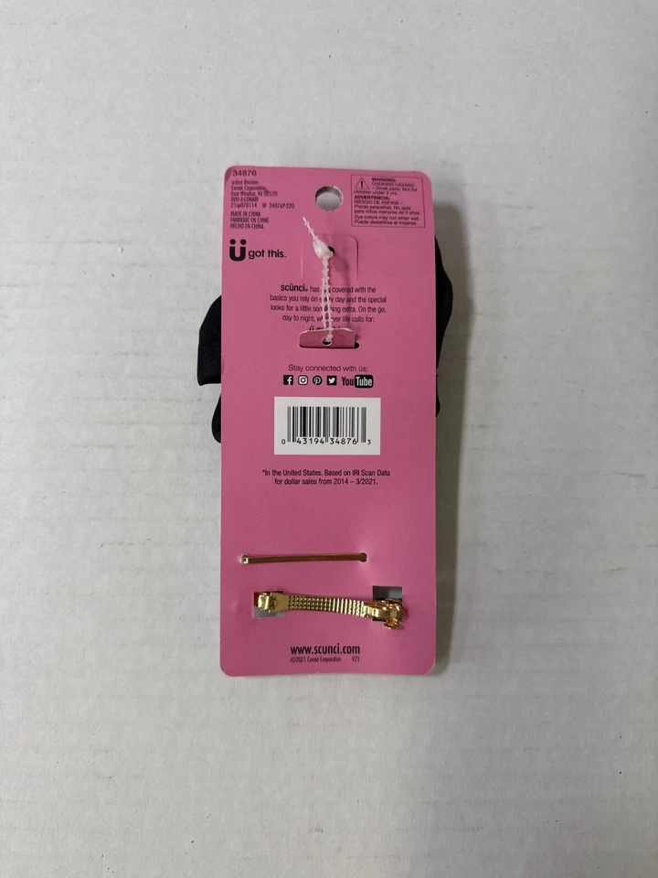 NEW Scunci 6.75" Morgan Simianer Black Satin Scrunchie & Bobby Pin - 3 Pieces - Image 2 of 3