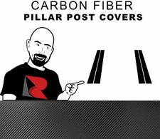 Rtrim Black 3D Carbon Fiber Pillar Post Trim Cover Cover for Acura RL 1996-