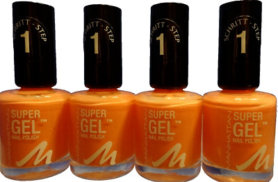 Manhattan Super Gel Nail Polish Nagellack 145 CORAL ISLAND 4 Stück X 12ml = 48ml