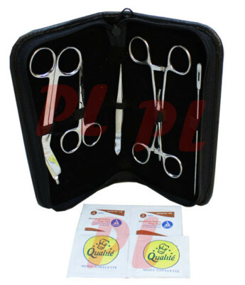 Set 11 PC Wound Aid Kit Medic Surgical Minor Surgery Instrument Scissor Forceps