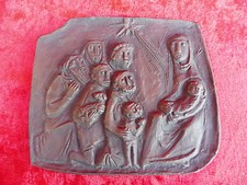 Beautiful, old bronze, sacred representation, wall relief