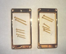 Arched LP METAL HUMBUCKER PICKUP RINGS SURROUNDS MIGHTY MITE GOLD 4 Les Paul