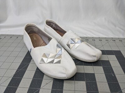 Toms Womens Shoes White Embroidery Sz