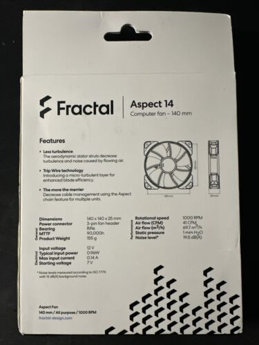 Fractal Design Aspect 1402 - 140 Mm 1000 RPM White Frame Computer Fan - Picture 2 of 2