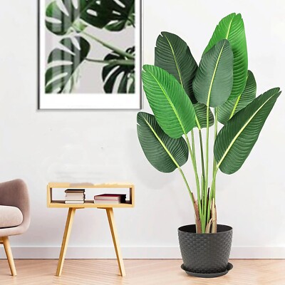 Artificial Canna Tree 48'' Tall Large Fake Plant in Pot for Indoor and Outdoor US