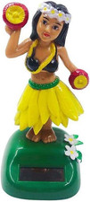 Solar Powered Hula Girl Dancing Figures Decoration Swinging Hawaiian Girl Doll C