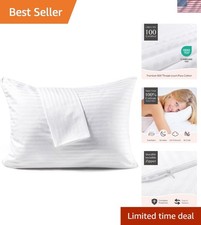 Hotel Grade Toddler Size Pillow Protectors 13x18 - Silent Zipper Design, 2 Pack