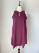 LOFT Petite MP Plum Sleeveless Shift Dress Keyhole Back Swing Dress