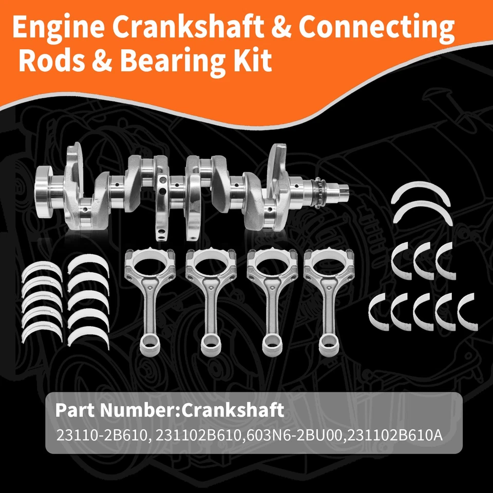 For 2012-19 Hyundai KIA SOUL RIO 1.6L Engine Crankshaft Con Rods & Bearing Set - Изображение 2 из 4