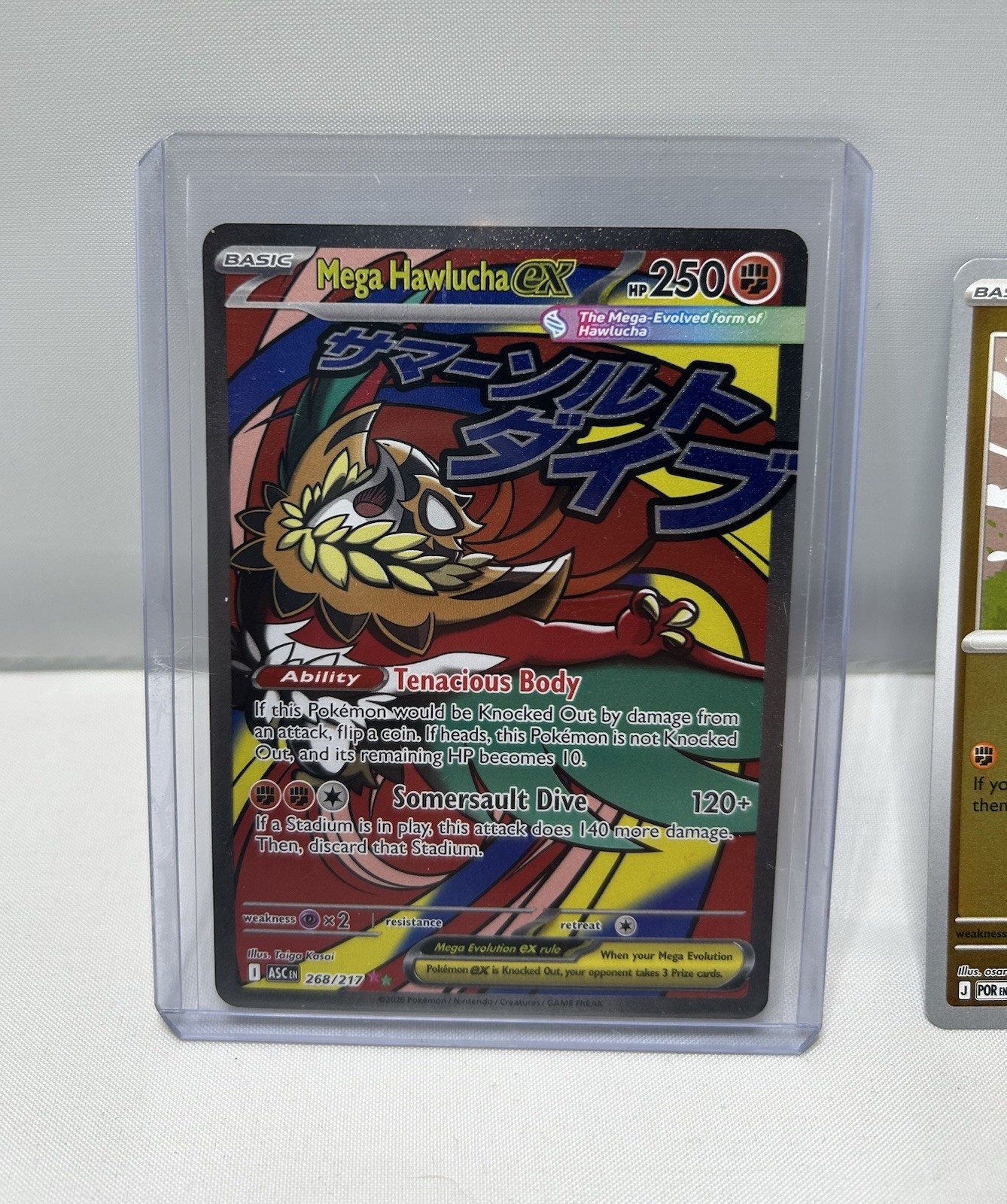Pokémon - 268/217 Mega Hawlucha ex ME Ascended Heroes Mega Attack Rare Holo NM