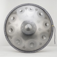 Silver Steel Tongue Drum Percussion Instrument Handpan Drum in D Minor 10 Notes