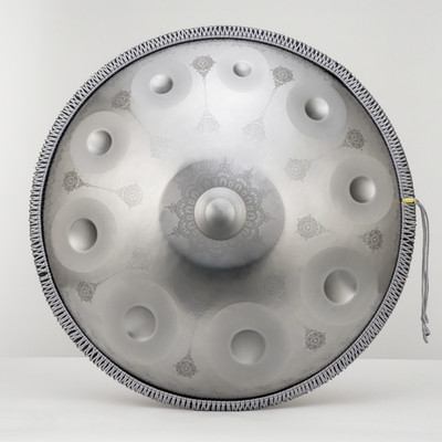 Silver Steel Tongue Drum Percussion Instrument Handpan Drum in D Minor 10 Notes