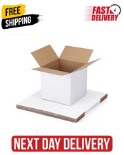 Shipping Boxes 6x6x6 Set of 6 White Corrugated Cardboard Mailing Boxes
