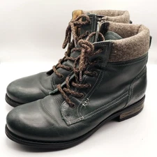 Taos Teal Green Cutie Ankle Leather Boots Womens EU 39 US 8/8.5 Gorpcore