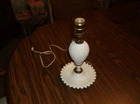 Vintage 1960’s ~White Hobnail Glass ~Bedside Lamp, Milk Glass~ Height ~12”