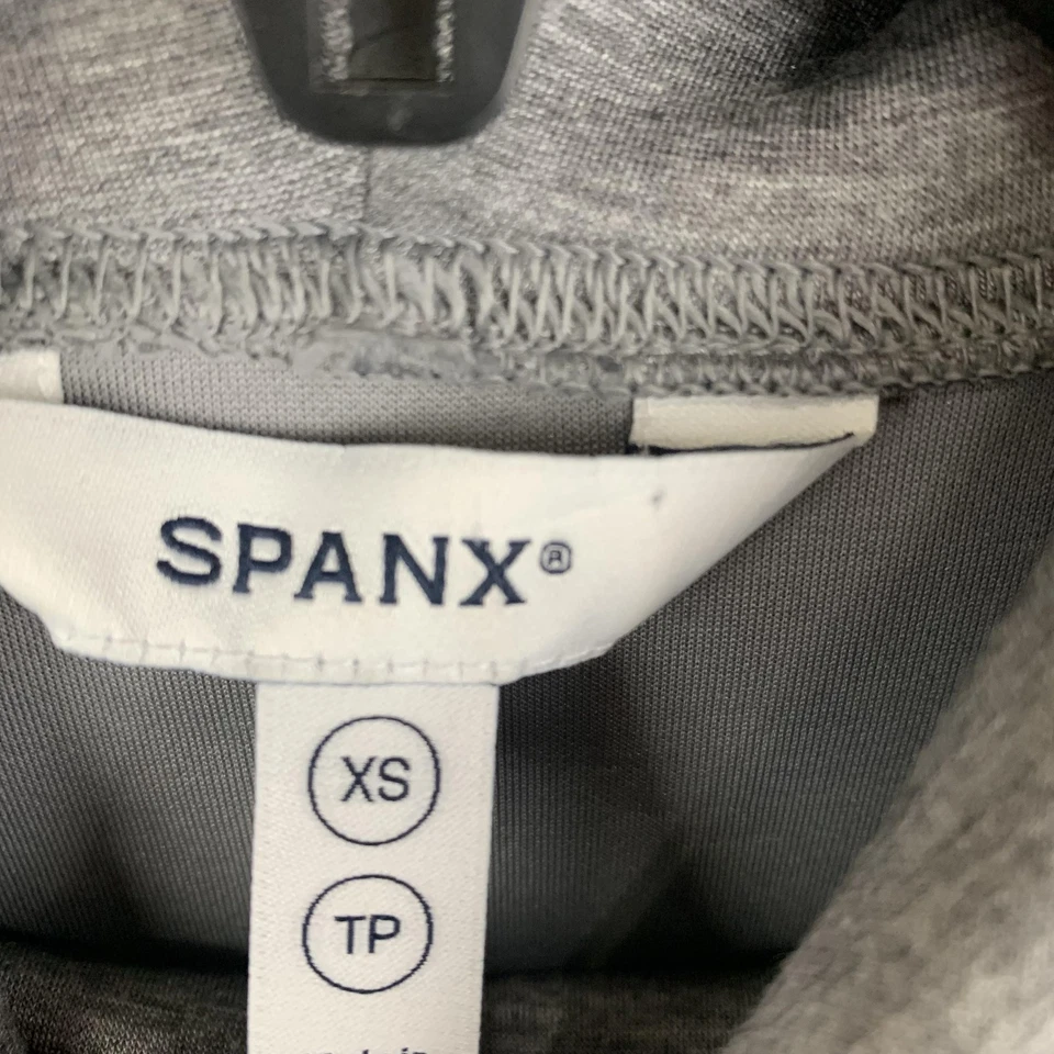 SPANX Air Essentials 上衣女式 XS 灰色束腰侧开衩弹力长袖 — 第 4/4 张图片