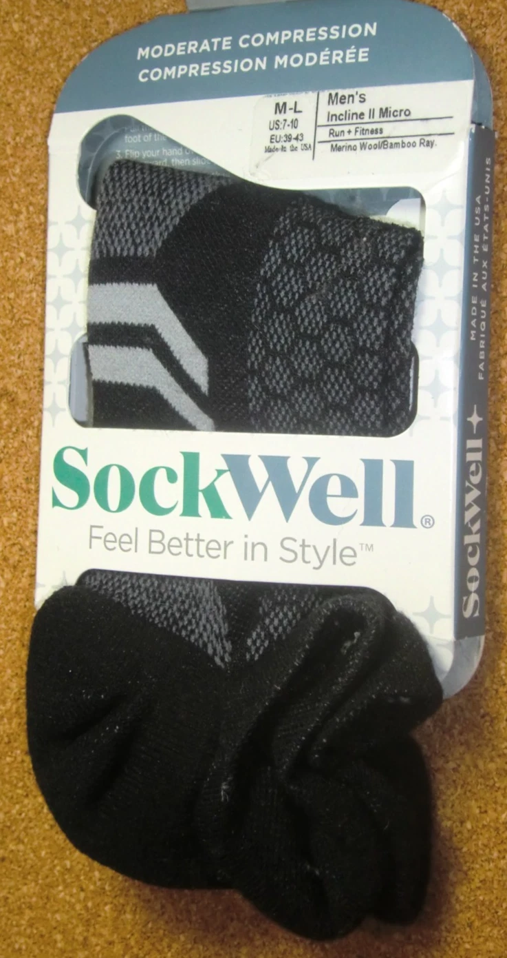 Sockwell Men's Incline II Micro | Moderate Compression Socks M-L (7-10) Black